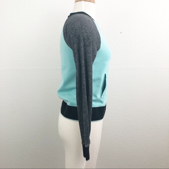 [Eric & Lani] Color Block Sweatshirt Bomber Jacket - Picture 3 of 7